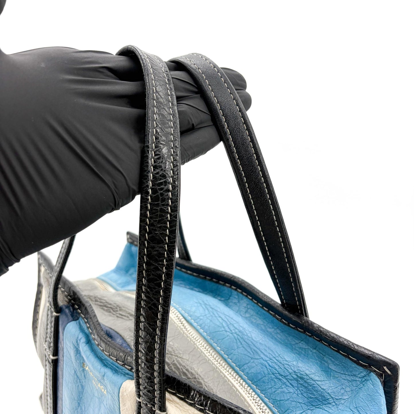 Balenciaga Bazaar Shopper Multi-Stripe Blue