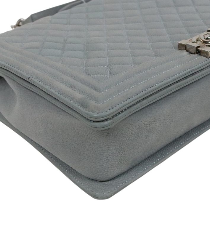 Chanel Gray Caviar Large Boy Shoulder Bag