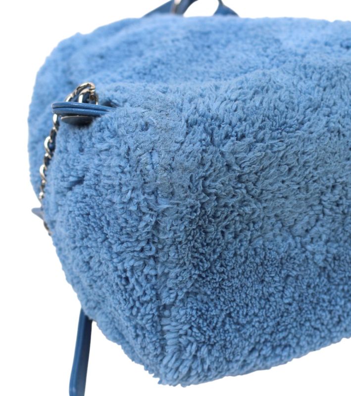 Chanel Blue Shearling Backpack