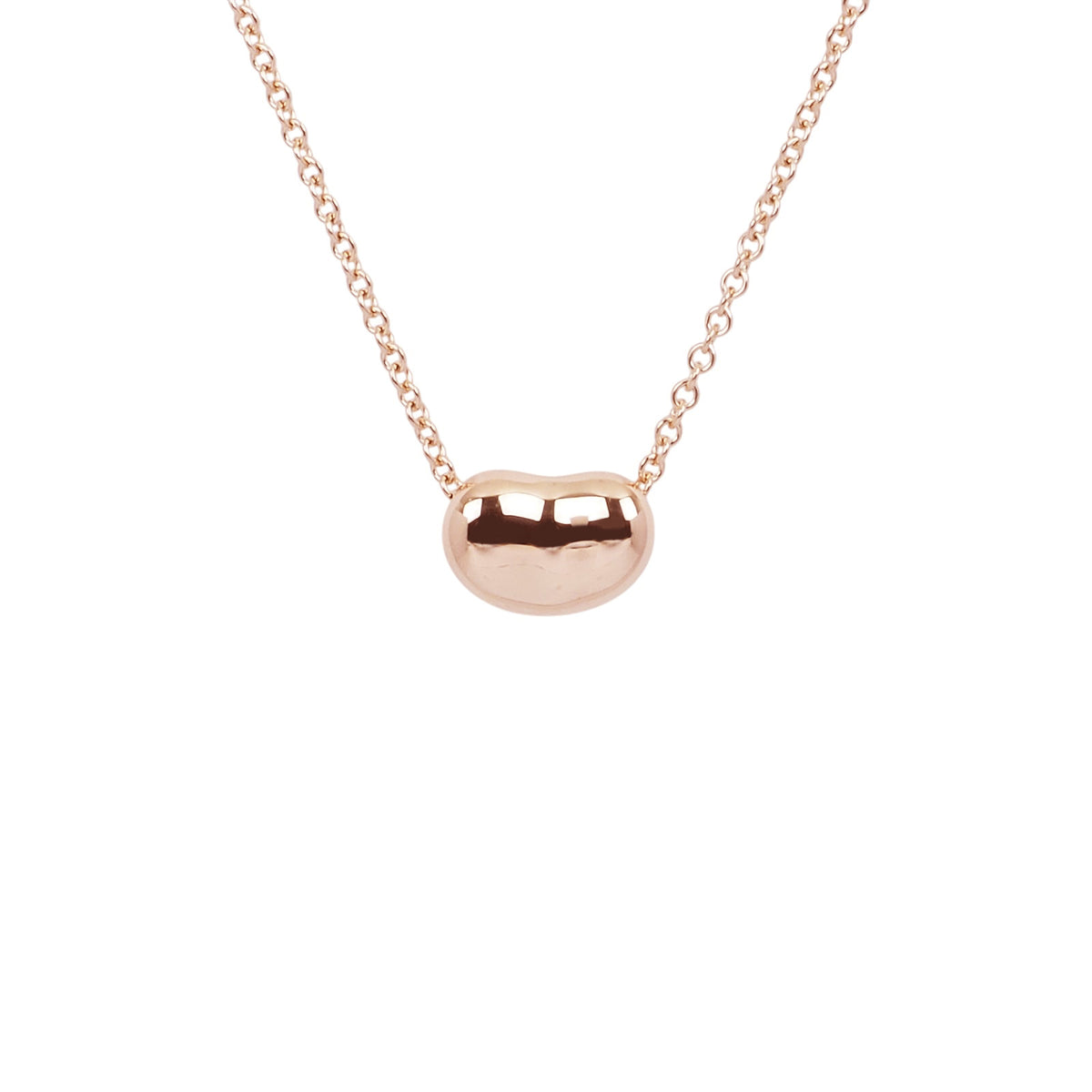 Tiffany Rose Gold Bean Necklace