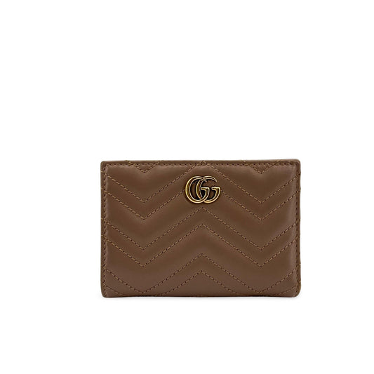 Gucci GG Marmont Card Case Wallet Brown
