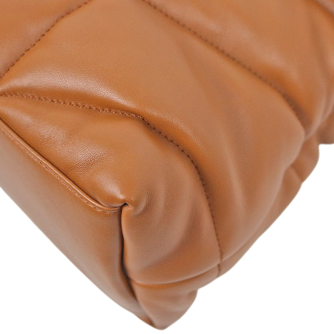 Saint Laurent Brown Leather Medium Lulu Puffer Bag