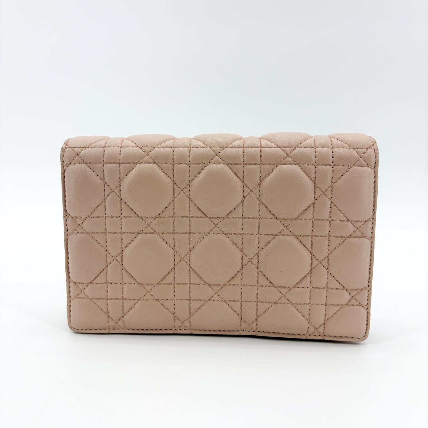 Dior Dior Addict Cannage Flap Bag Pink Beige Gold Hardware