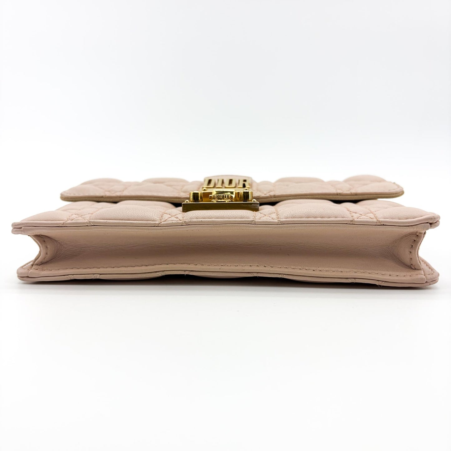 Dior Dior Addict Cannage Flap Bag Pink Beige Gold Hardware