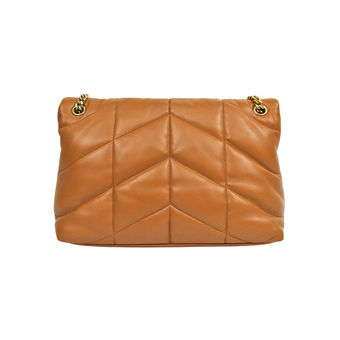 Saint Laurent Brown Leather Medium Lulu Puffer Bag
