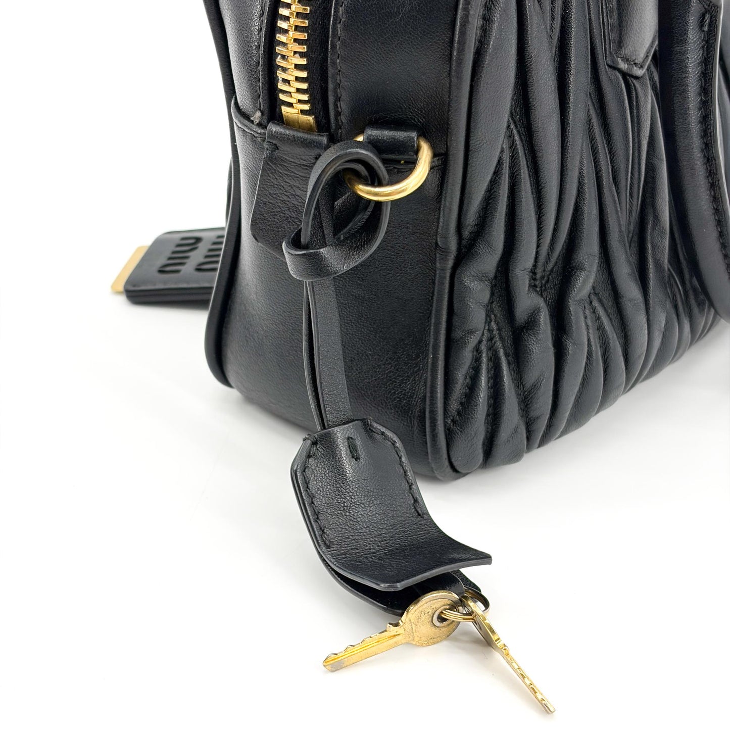 Miu Miu Arkadi Matelassé Napa Leather Bag Black