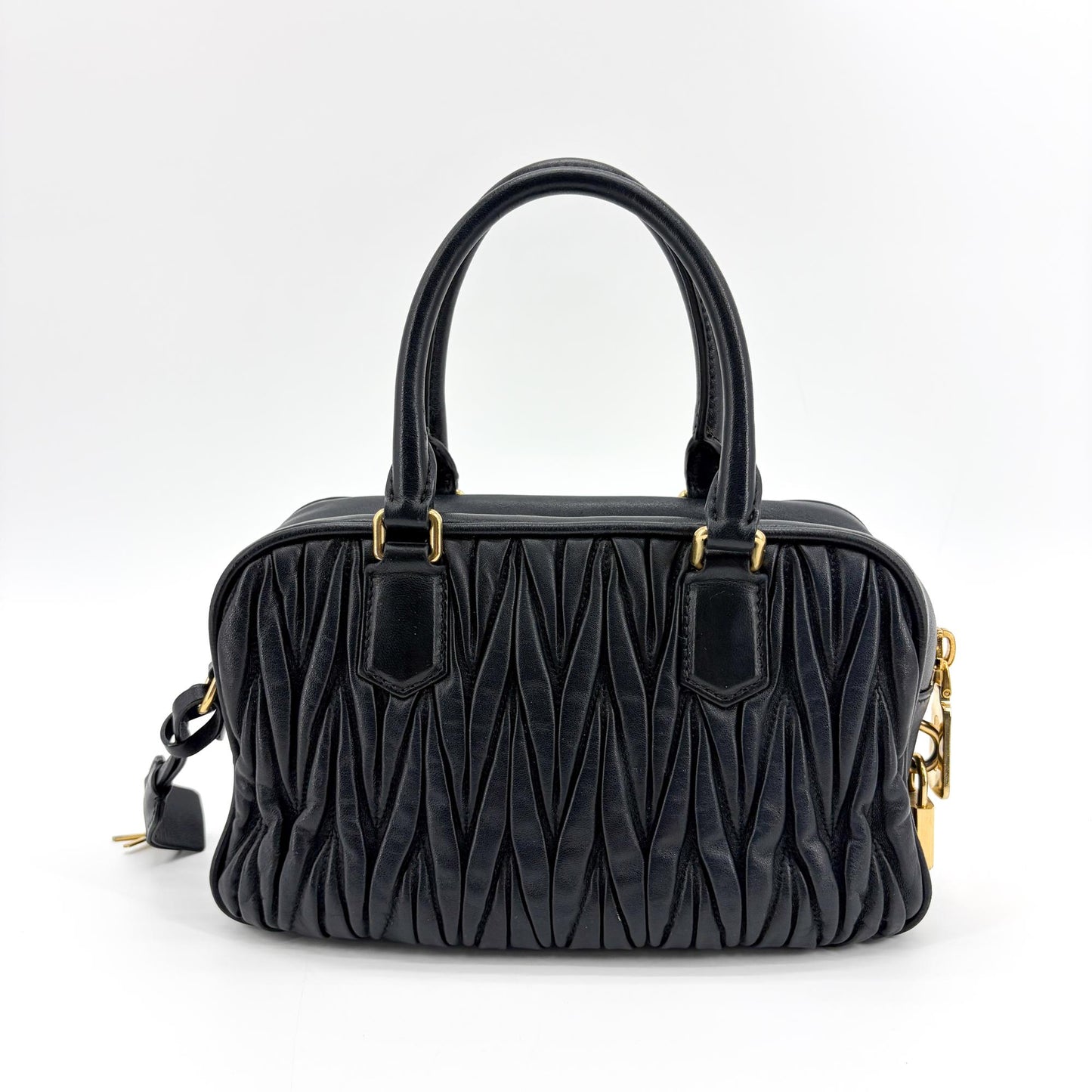 Miu Miu Arkadi Matelassé Napa Leather Bag Black