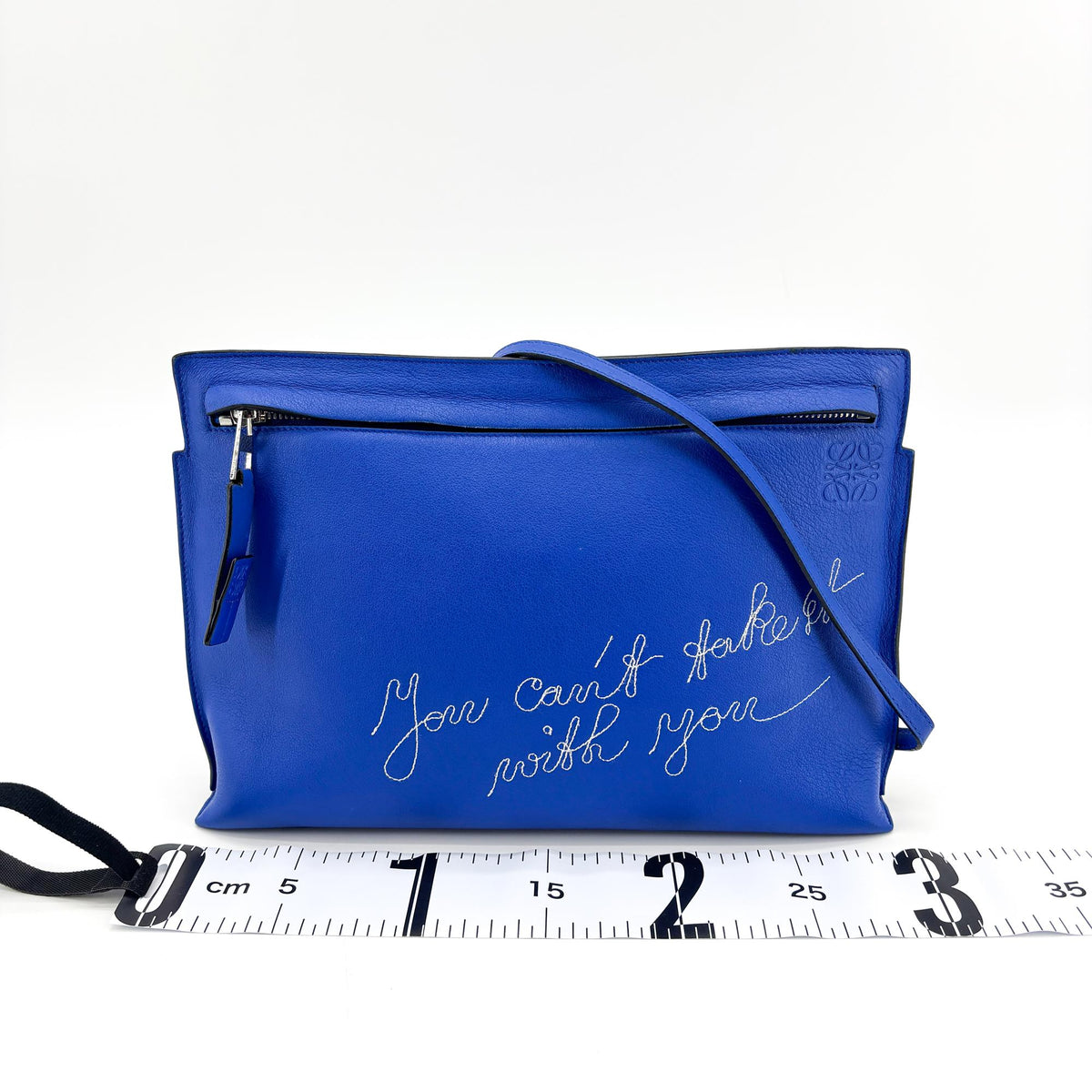 Loewe T Pouch 'You can't take it with you' Shoulder Bag Electric Blue