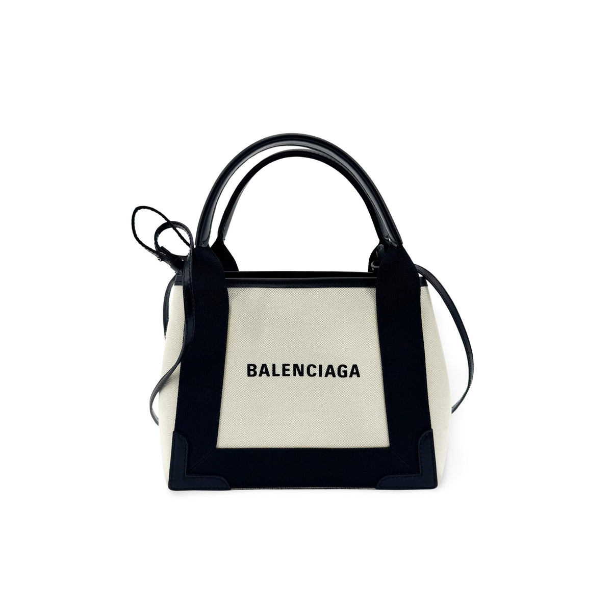Balenciaga Navy Cabas XS Canvas Tote Bag Black Natural