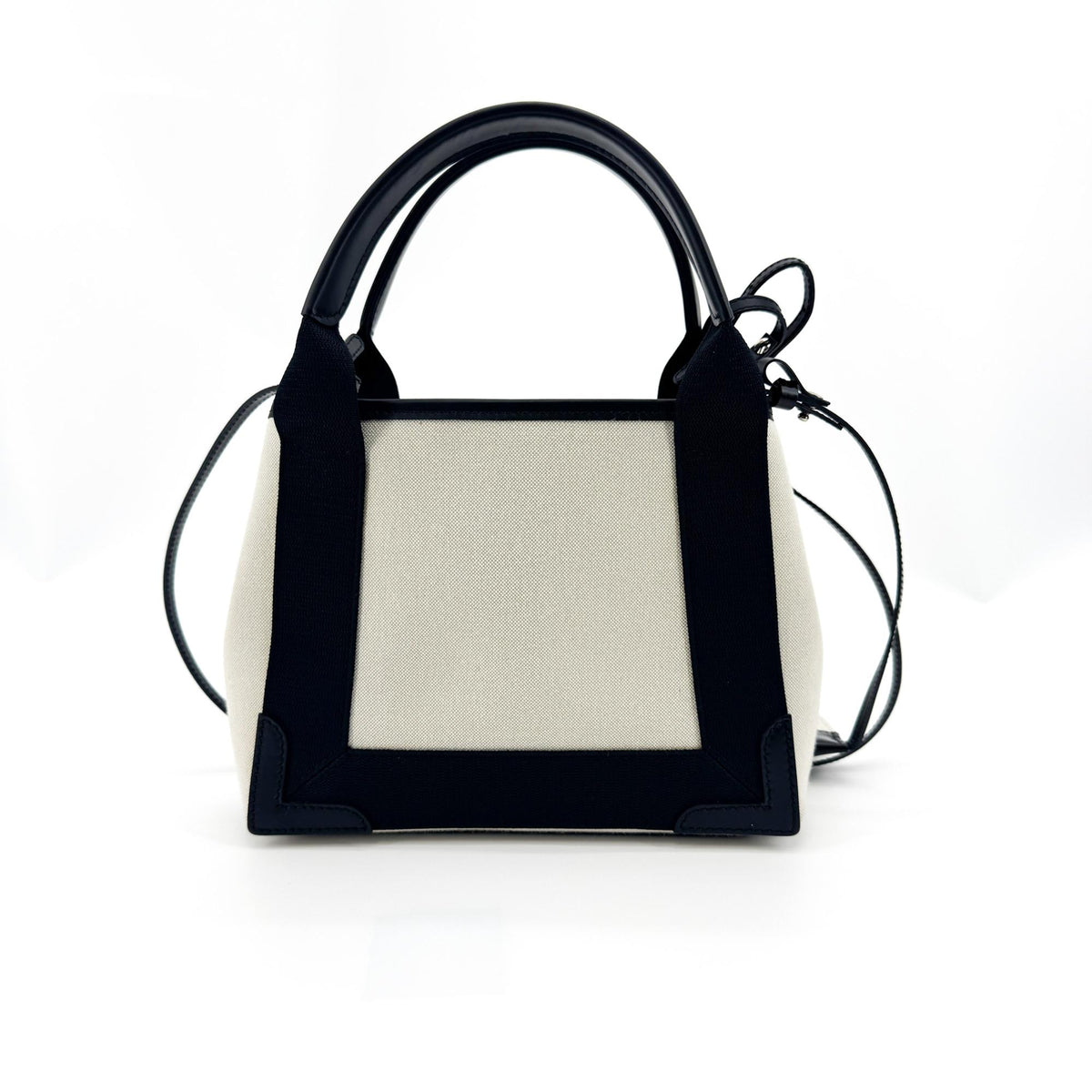 Balenciaga Navy Cabas XS Canvas Tote Bag Black Natural