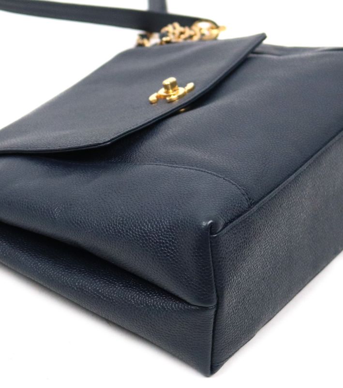 Chanel Navy Caviar Flap Shoulder Bag