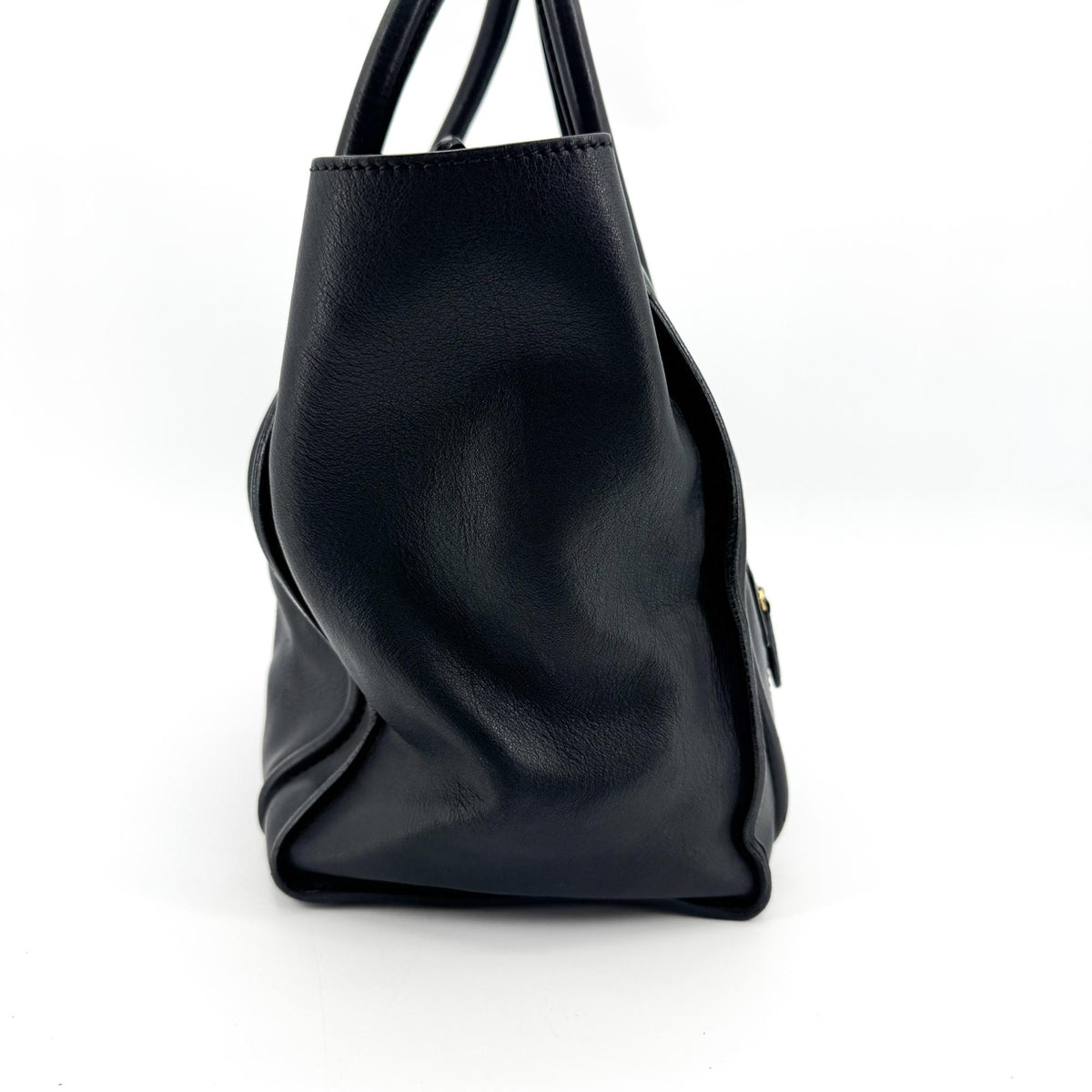 Celine Black Leather Luggage Tote Bag Black