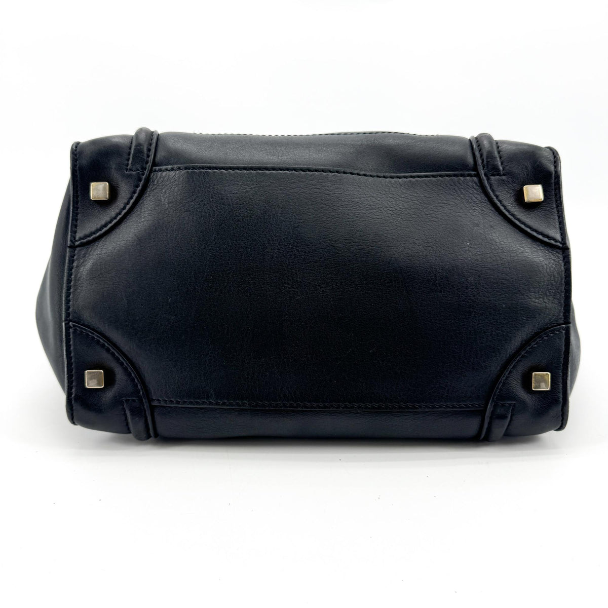 Celine Black Leather Luggage Tote Bag Black