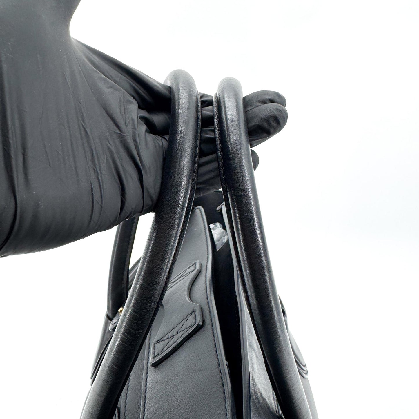 Celine Black Leather Luggage Tote Bag Black