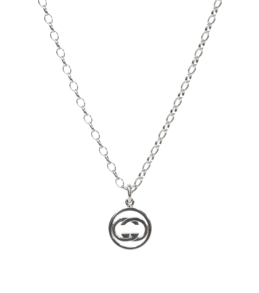 Gucci Round Interlocking G Silver Necklace