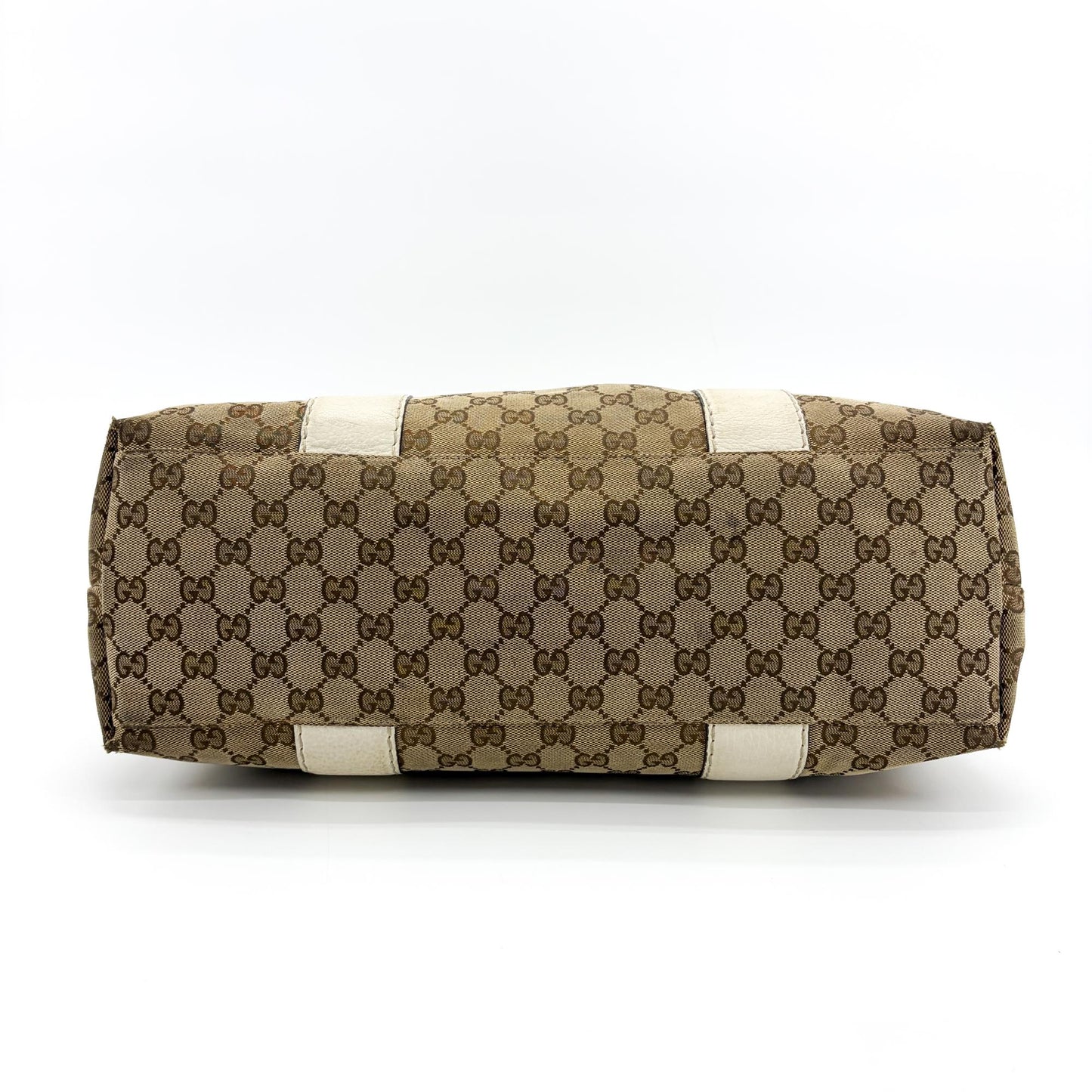 Gucci GG Canvas Bamboo Tote Bag White