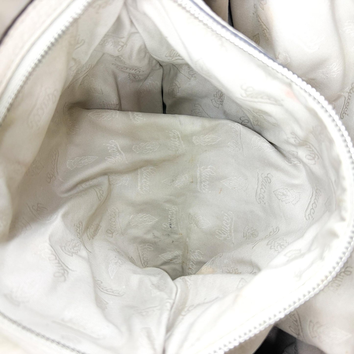 Gucci GG Canvas Bamboo Tote Bag White