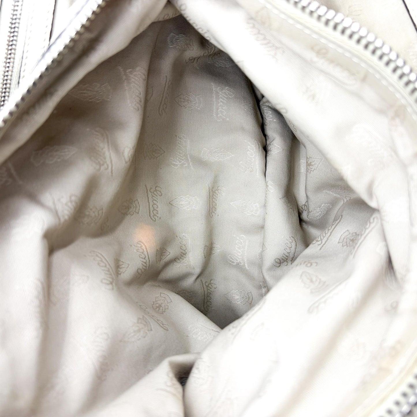 Gucci GG Canvas Bamboo Tote Bag White