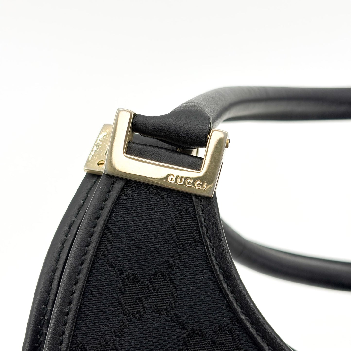 Gucci Jackie GG Canvas Shoulder Bag Black