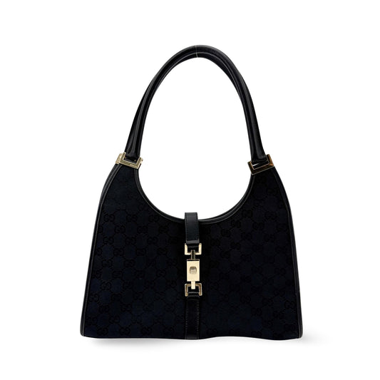 Gucci Jackie GG Canvas Shoulder Bag Black