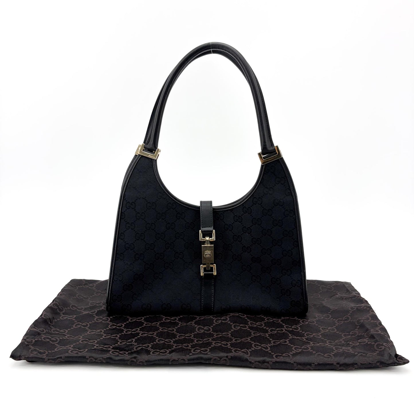 Gucci Jackie GG Canvas Shoulder Bag Black