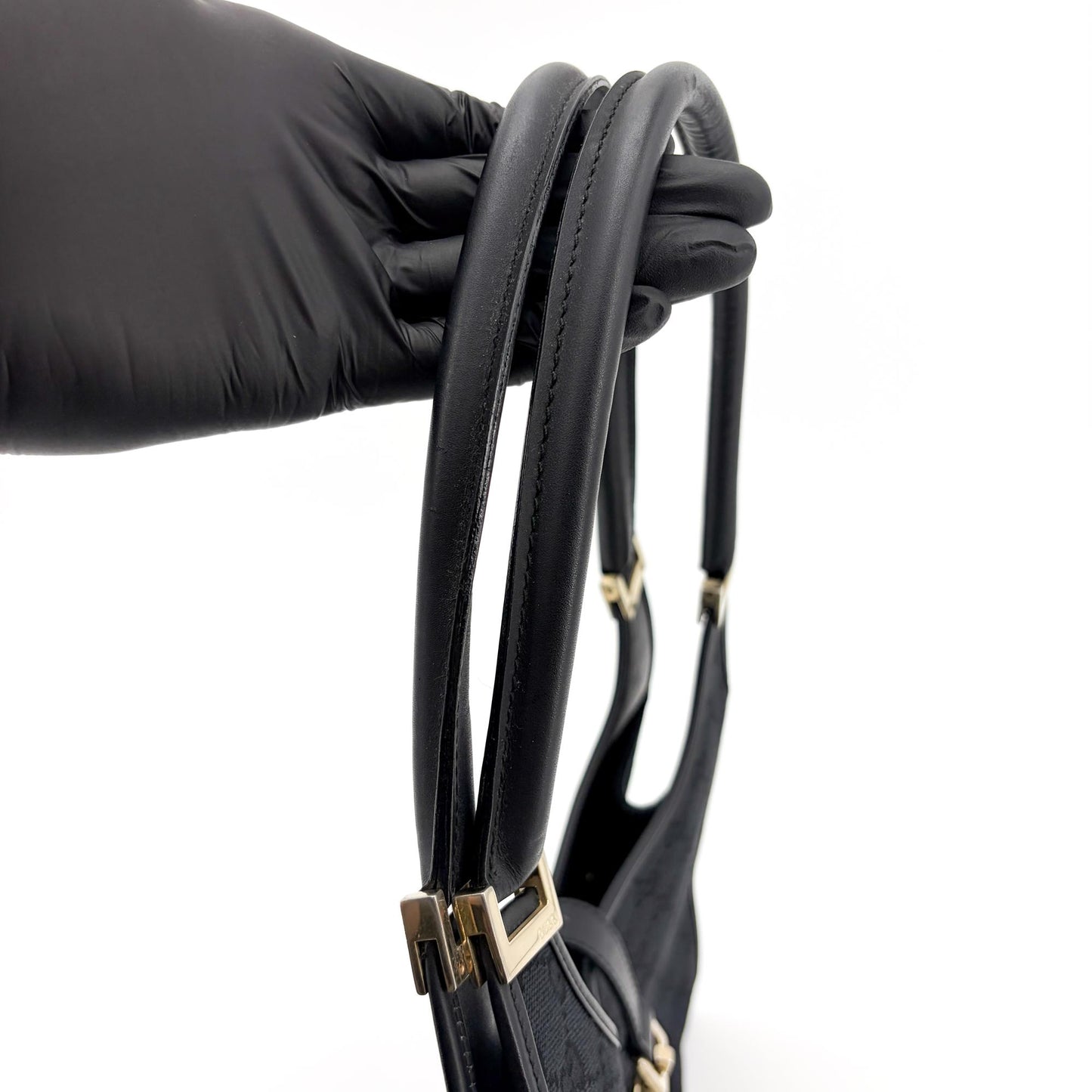 Gucci Jackie GG Canvas Shoulder Bag Black