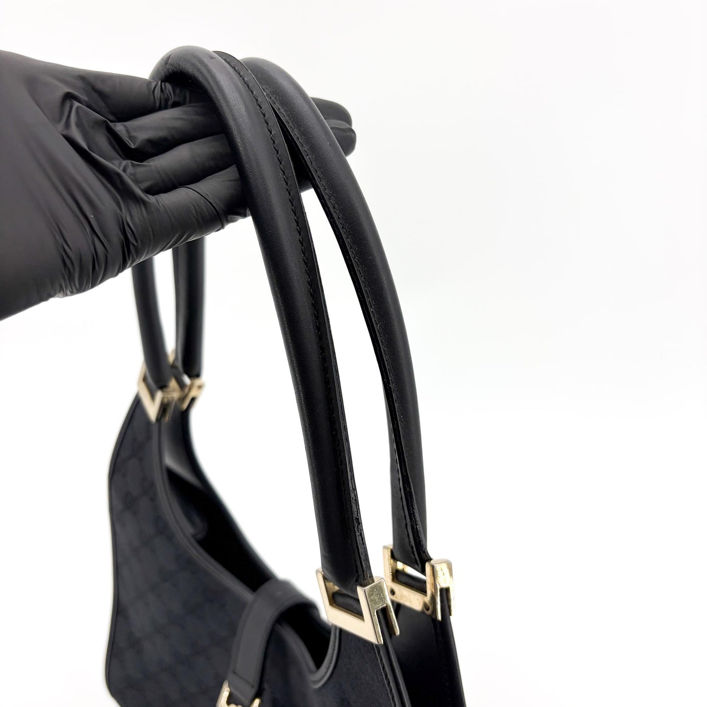 Gucci Jackie GG Canvas Shoulder Bag Black