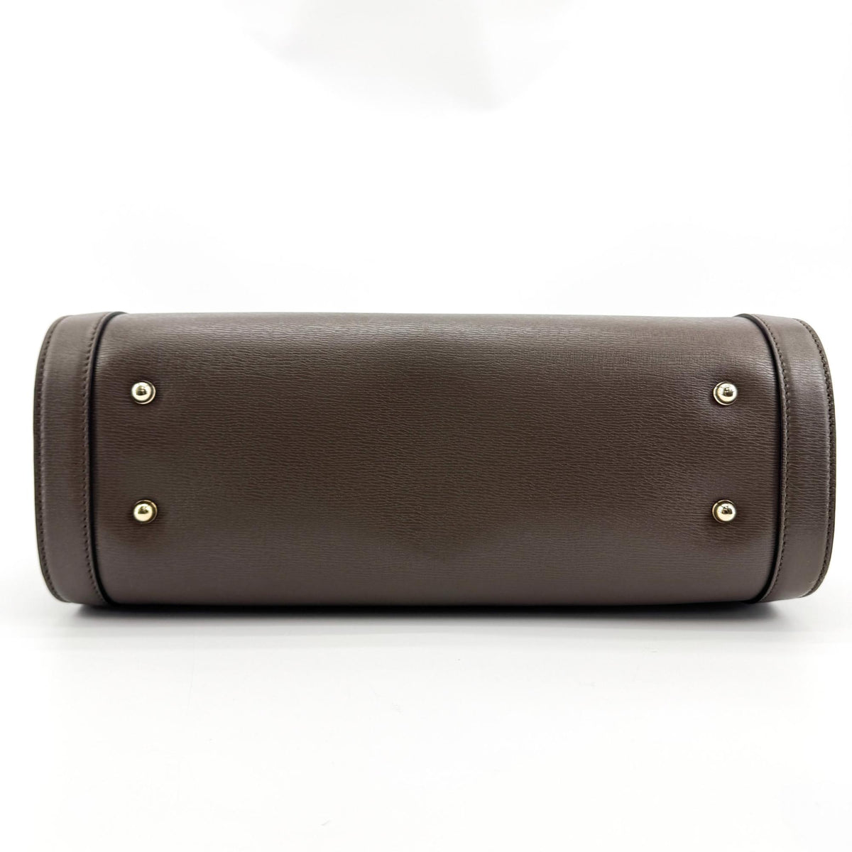 Gucci Vintage Bamboo Leather Flap Crossbody Bag Dark Brown
