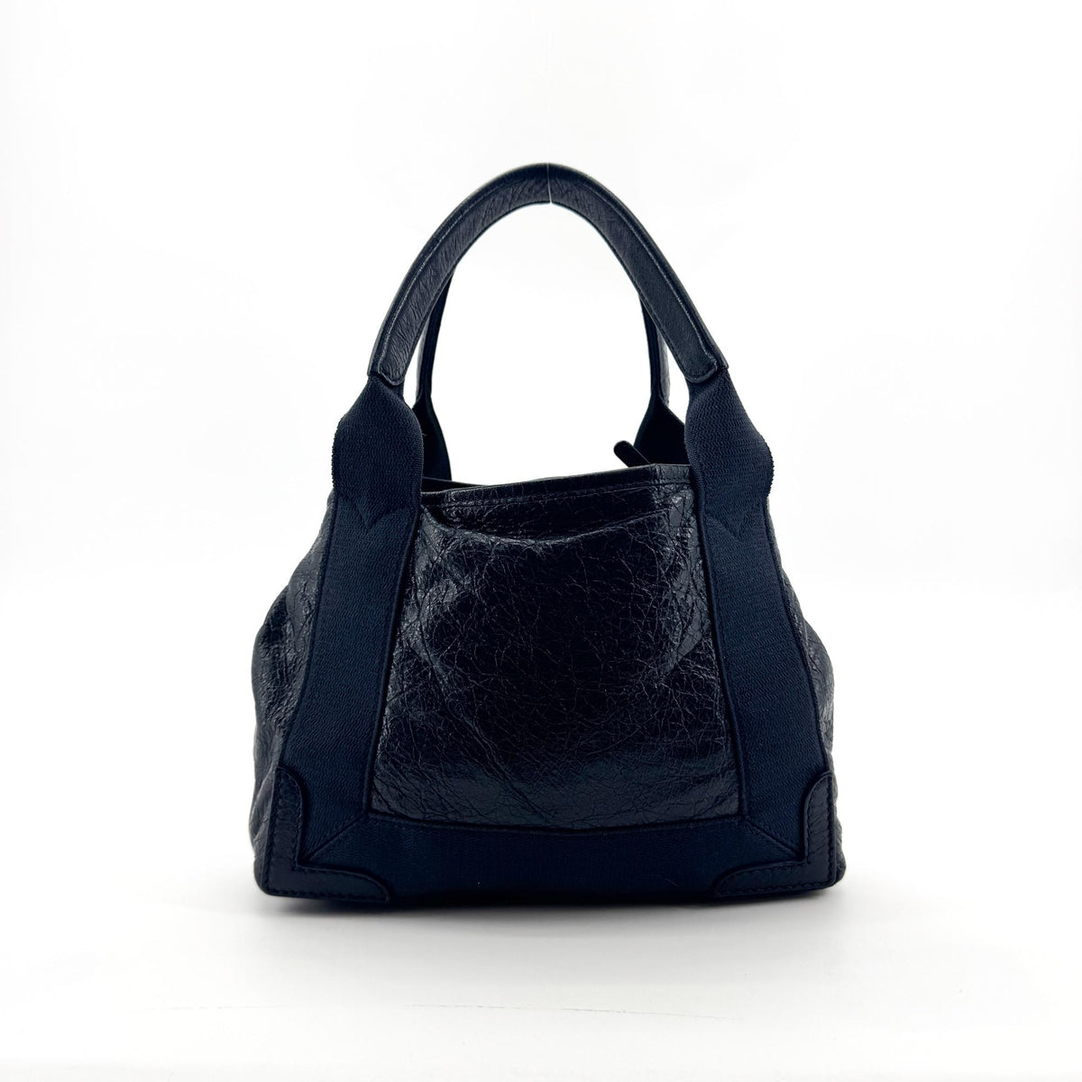 Balenciaga Navy Cabas XS Leather Tote Bag Black