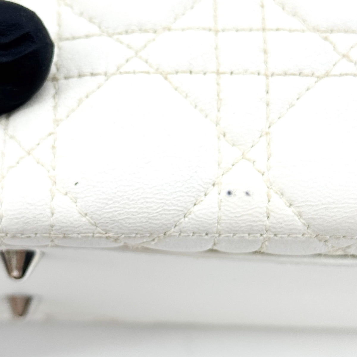 Dior Lady Dior Medium Lambskin Silver Hardware White