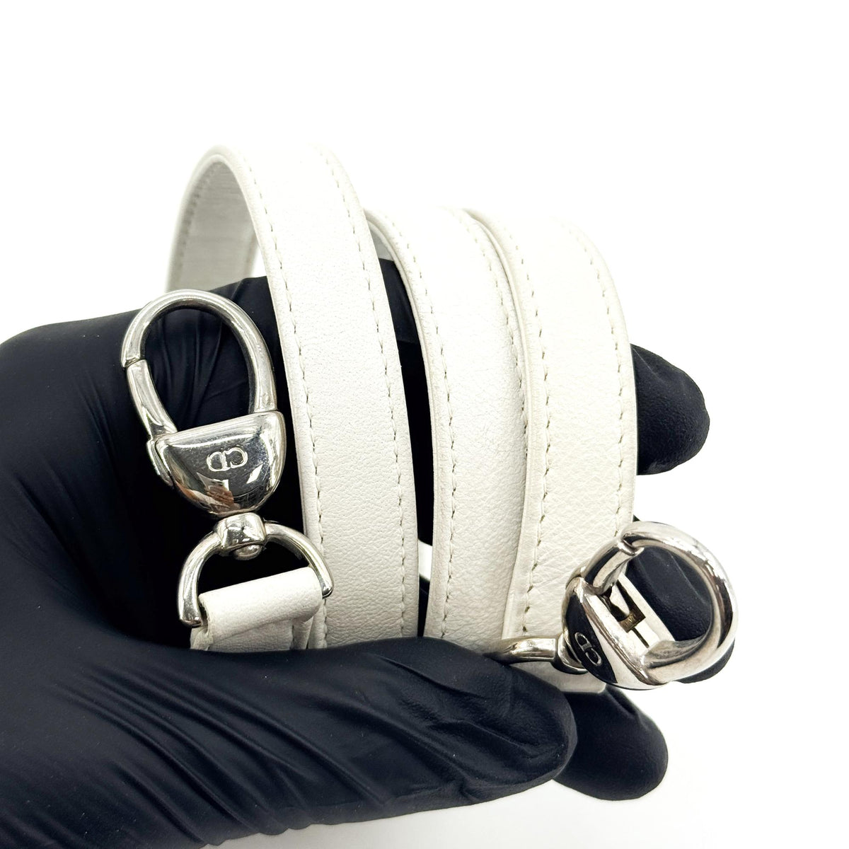 Dior Lady Dior Medium Lambskin Silver Hardware White