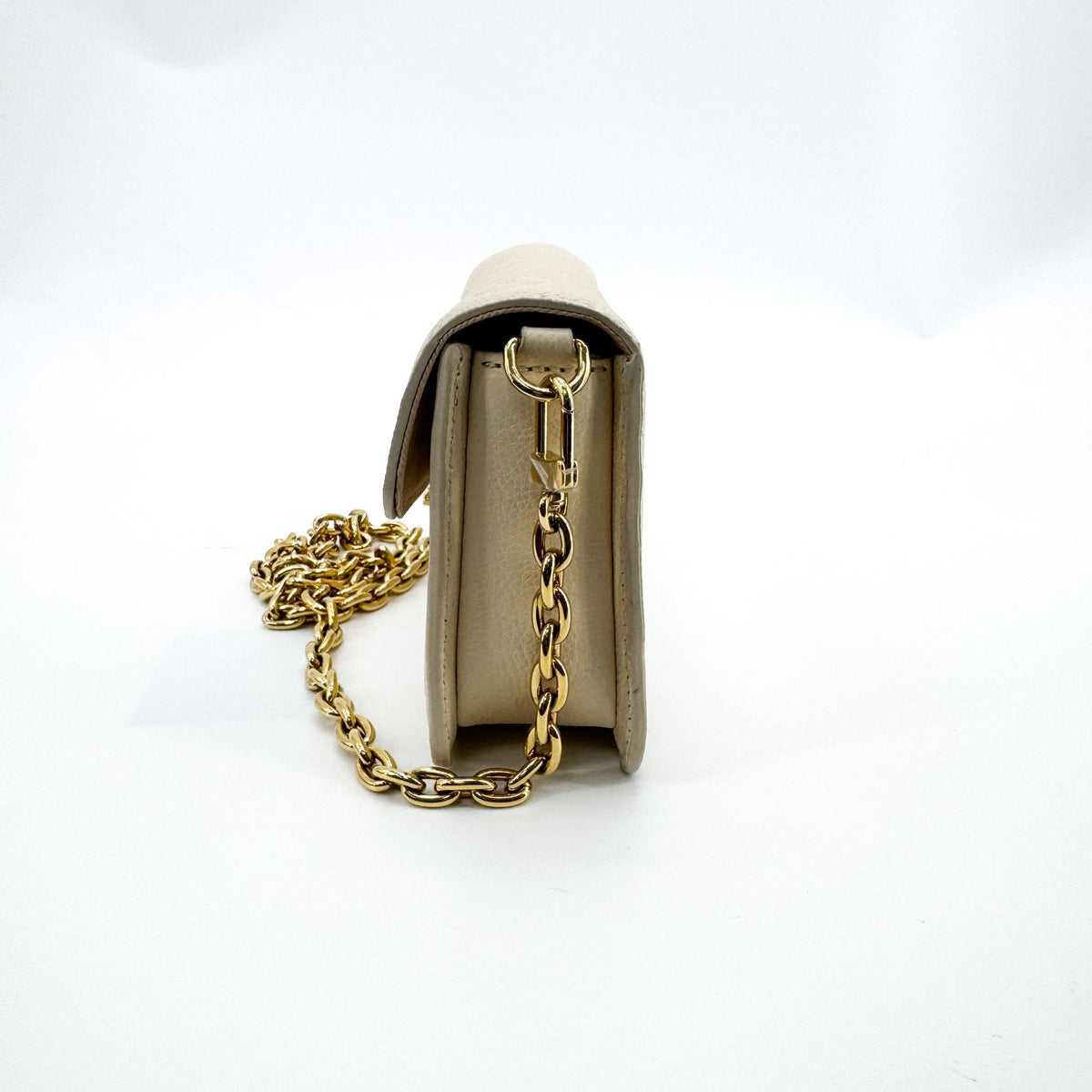 Louis Vuitton Monogram Empreinte Pochette Métis East West Chain Crossbody Bag Cream