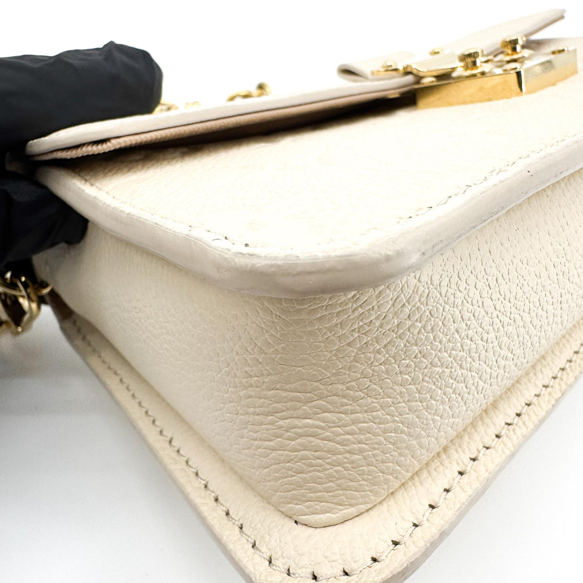 Louis Vuitton Monogram Empreinte Pochette Métis East West Chain Crossbody Bag Cream