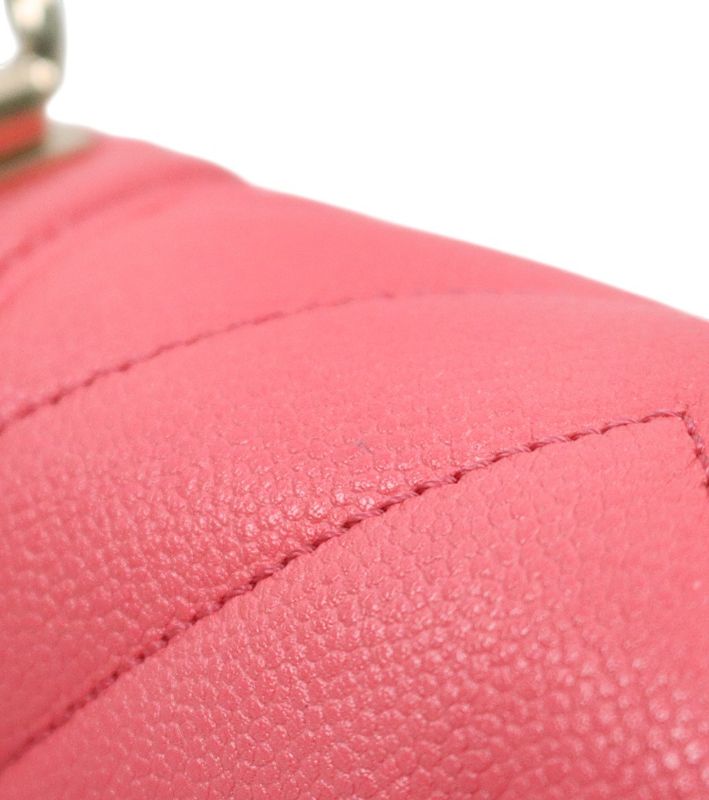 Chanel Pink Mini Chevron Caviar Boy Bag