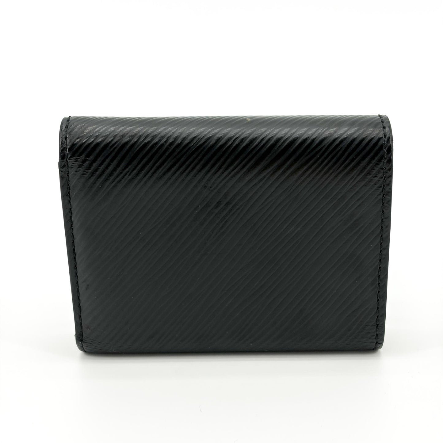 Louis Vuitton Epi Twist Compact Wallet Black Silver Hardware