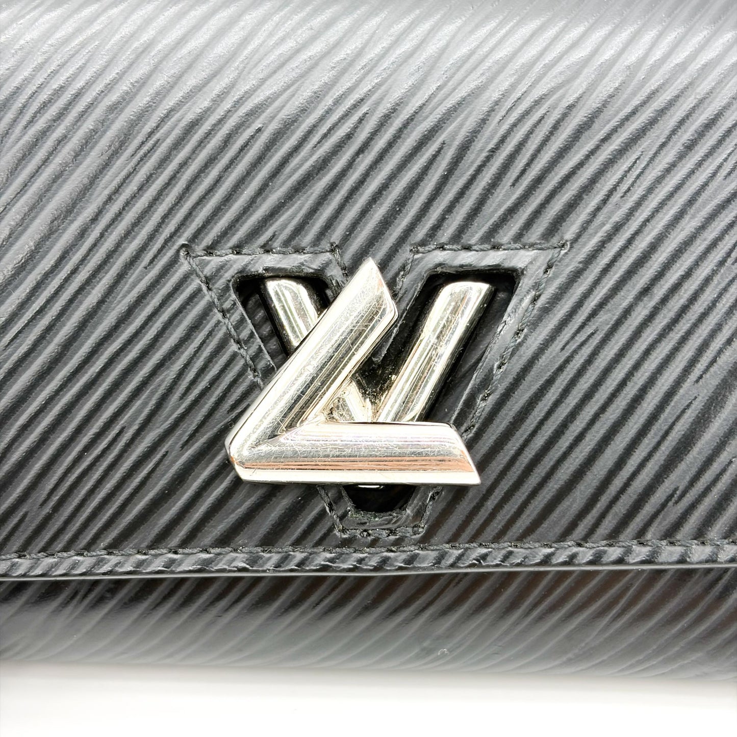 Louis Vuitton Epi Twist Compact Wallet Black Silver Hardware