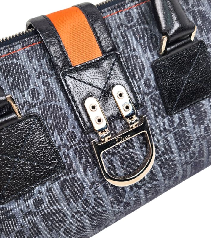 Dior Navy Oblique Boston Bag
