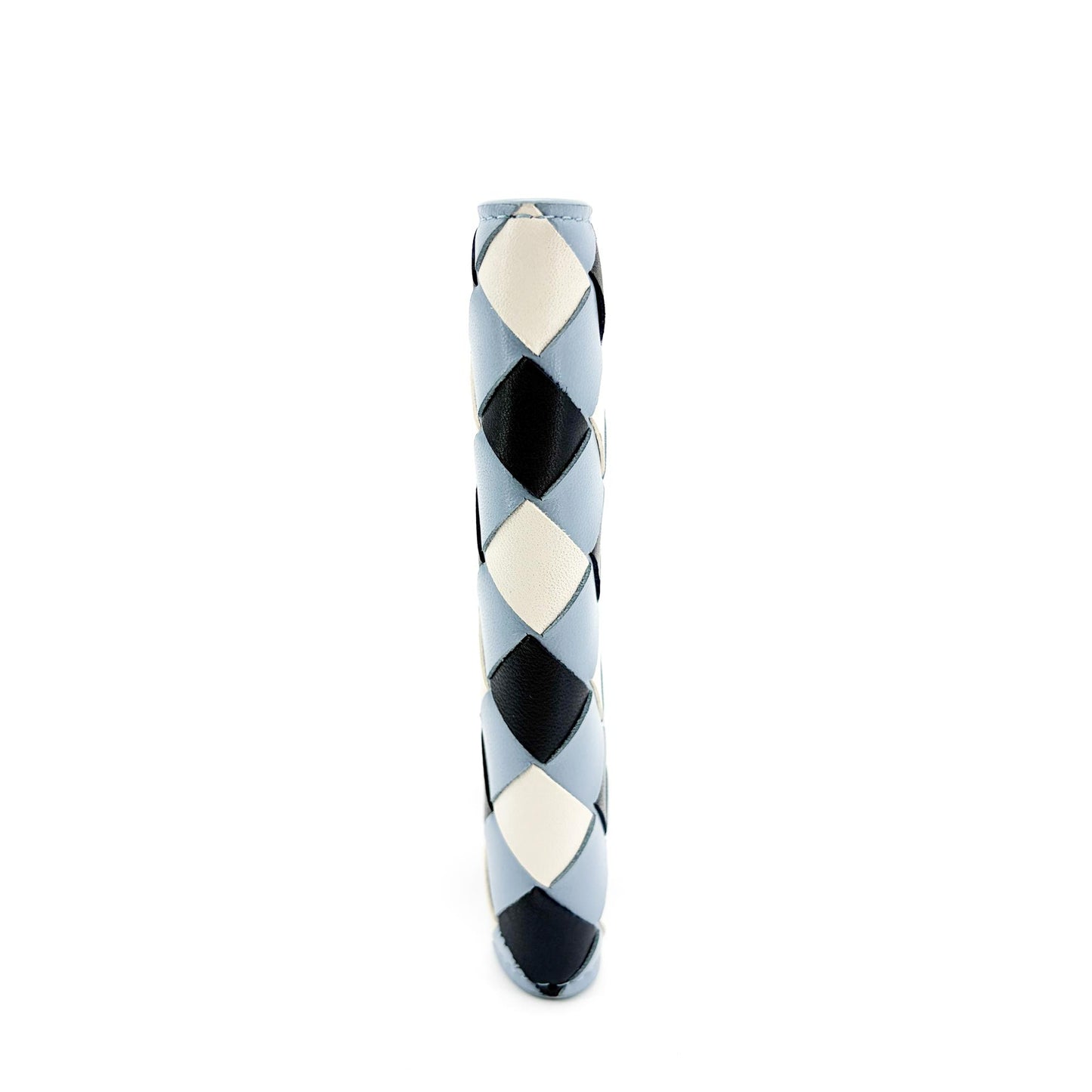 Bottega Veneta Intrecciato Bifold Card Case Pale Blue Black White