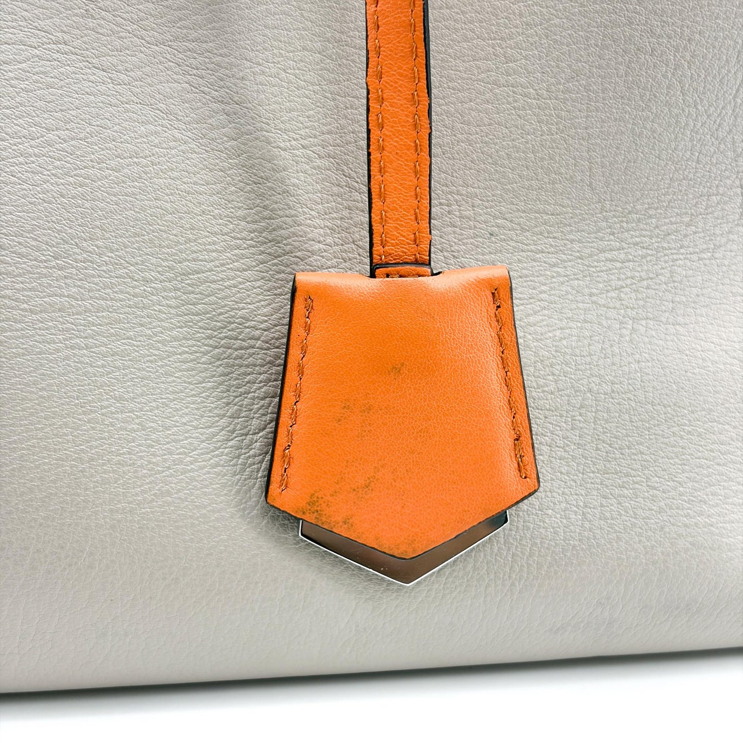 Fendi By The Way Medium Boston Bag Greige Burgundy Orange