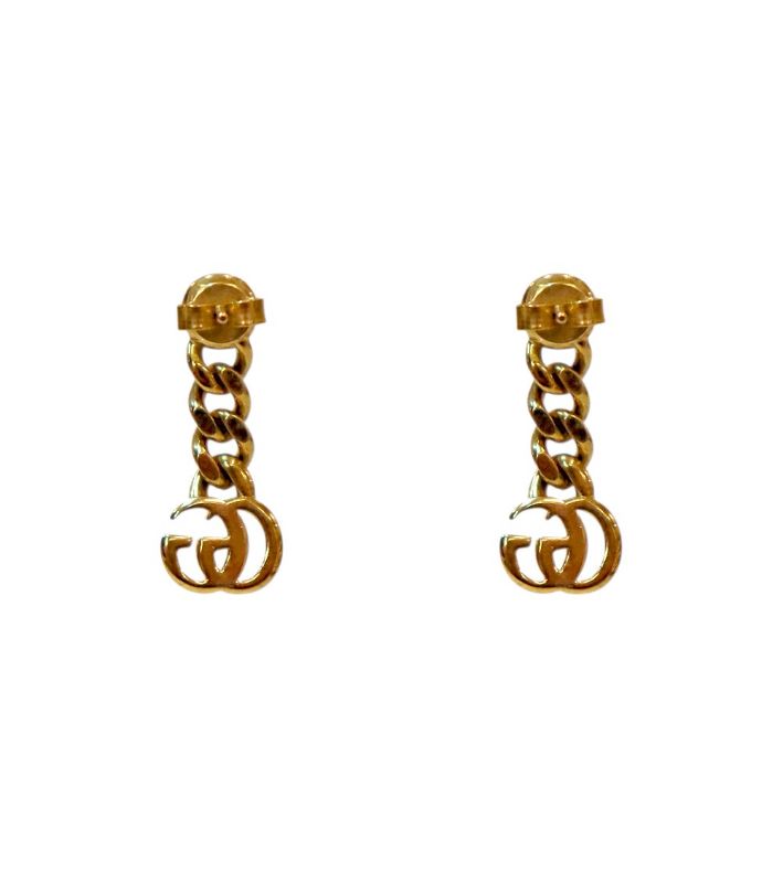 Gucci Pearl Double G Gold Earrings