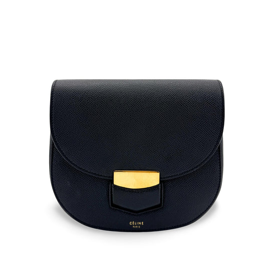 Celine Small Trotter Crossbody Bag Black Gold Hardware