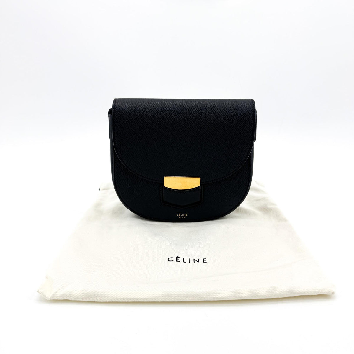 Celine Small Trotter Crossbody Bag Black Gold Hardware