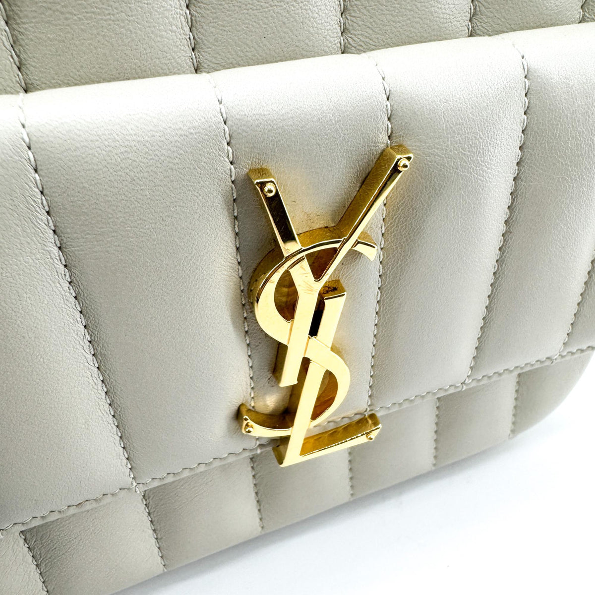 Saint Laurent Vicky Toy Camera Bag Ivory Gold Hardware