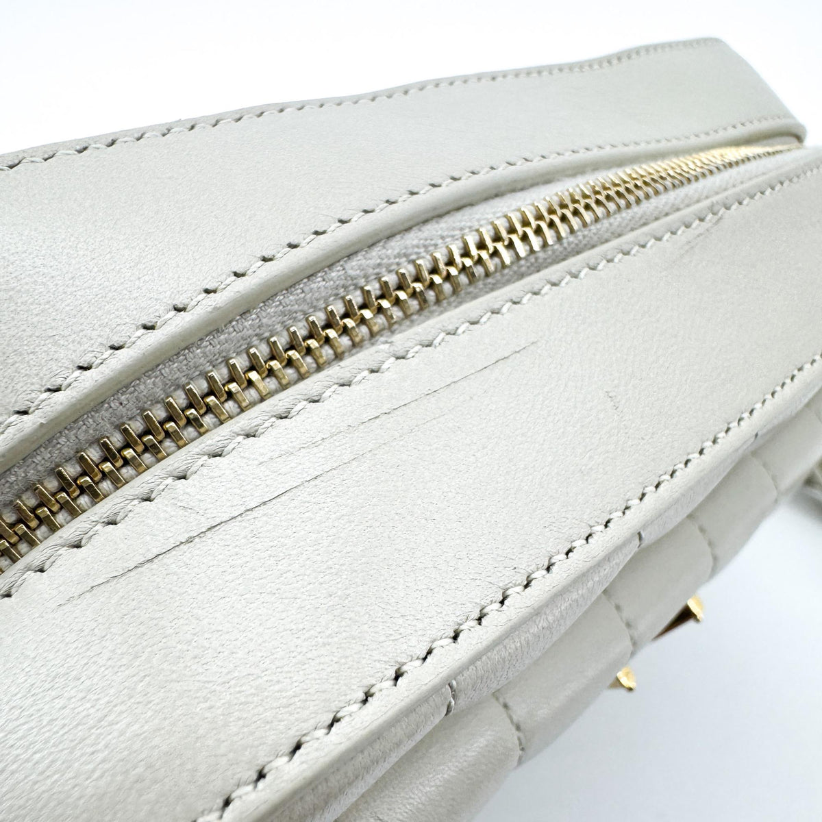 Saint Laurent Vicky Toy Camera Bag Ivory Gold Hardware