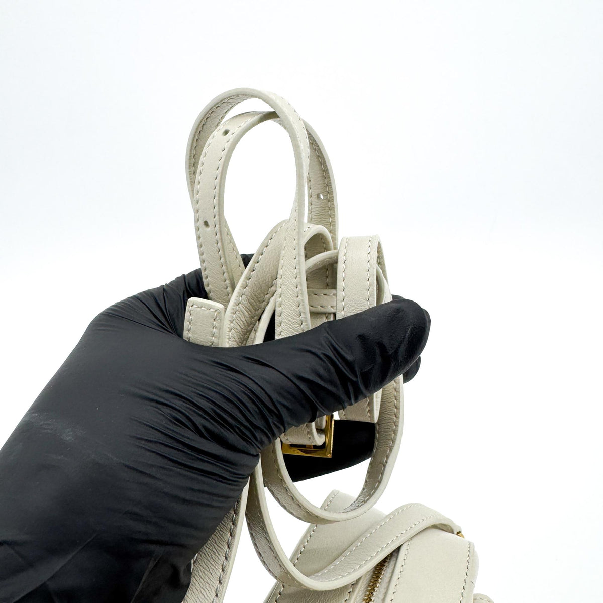Saint Laurent Vicky Toy Camera Bag Ivory Gold Hardware
