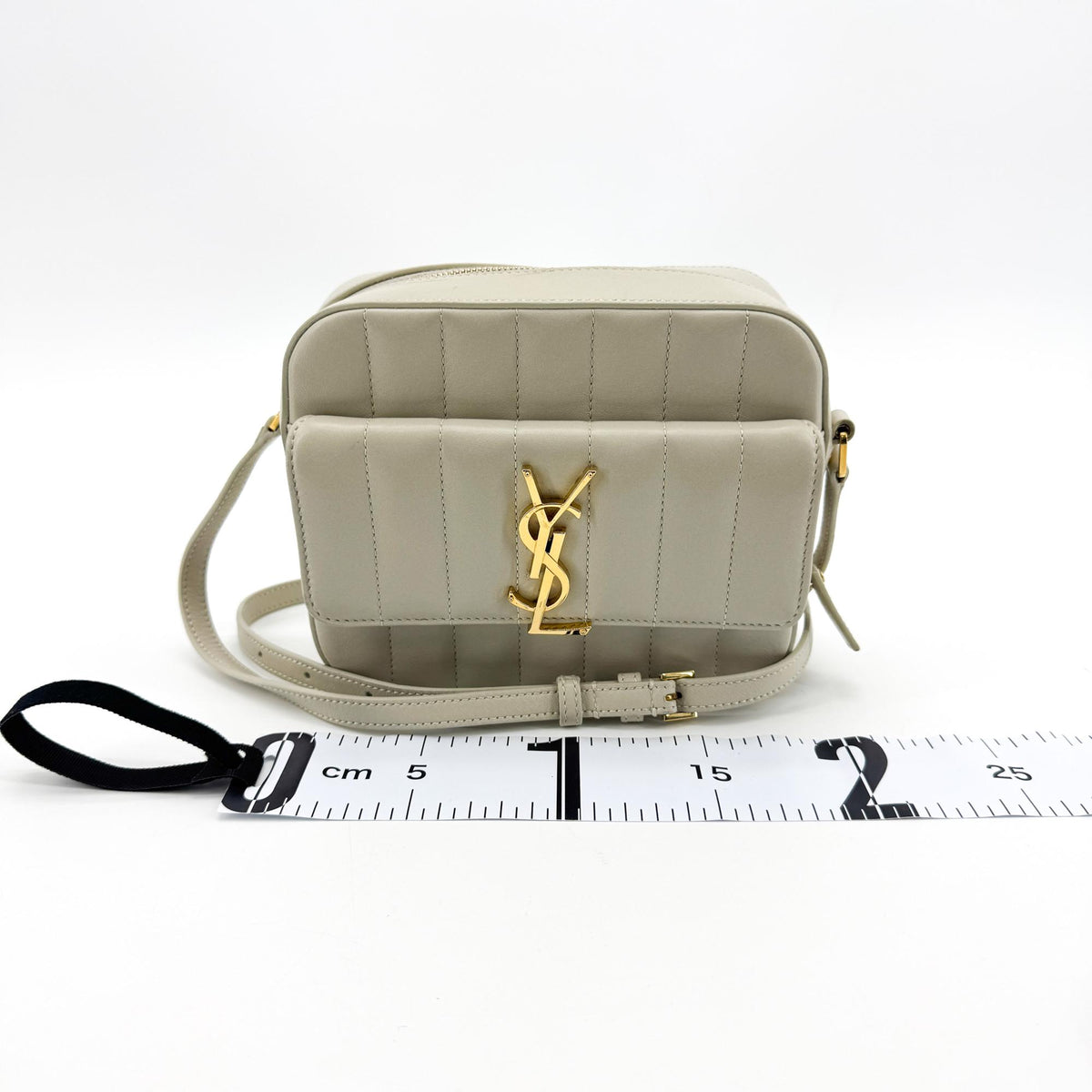 Saint Laurent Vicky Toy Camera Bag Ivory Gold Hardware