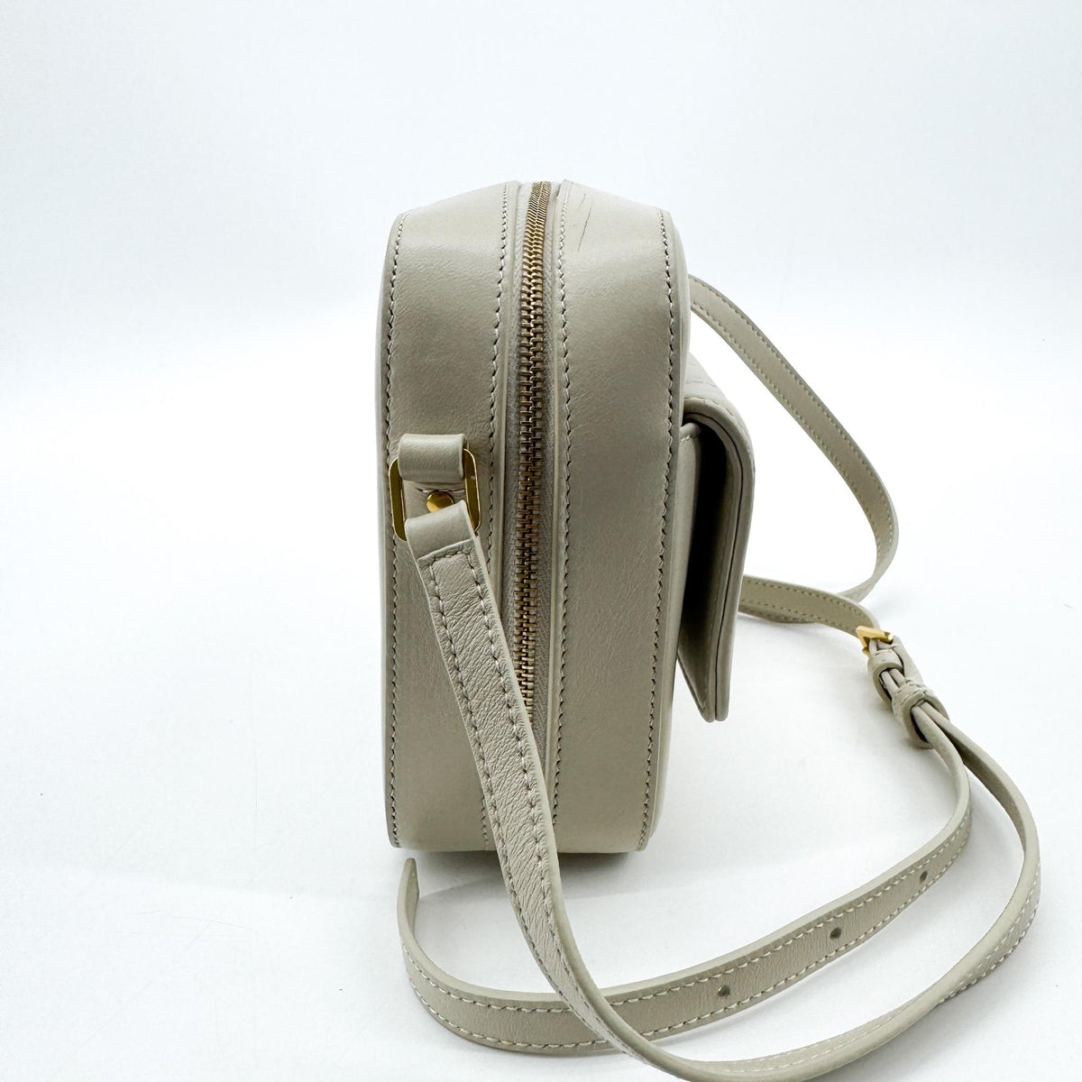 Saint Laurent Vicky Toy Camera Bag Ivory Gold Hardware