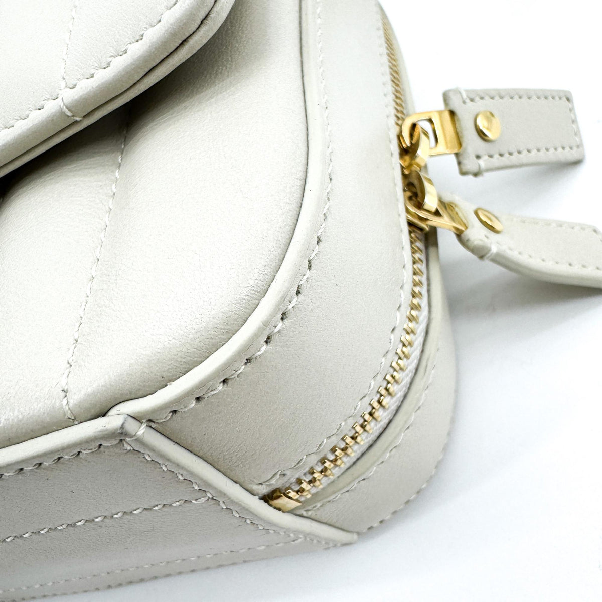 Saint Laurent Vicky Toy Camera Bag Ivory Gold Hardware