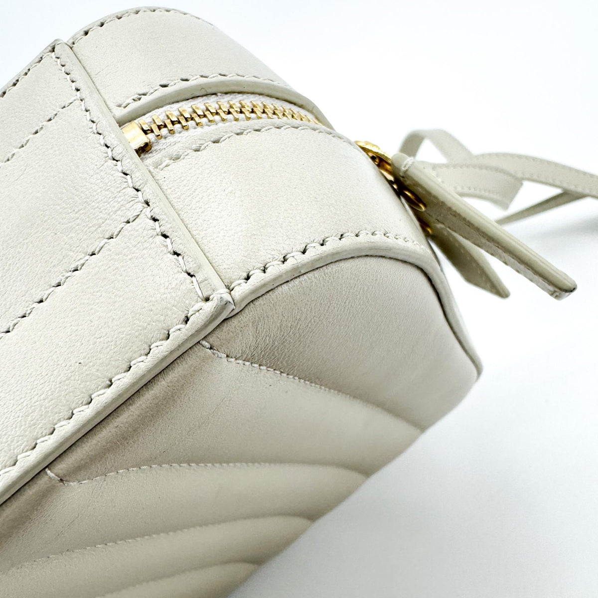 Saint Laurent Vicky Toy Camera Bag Ivory Gold Hardware