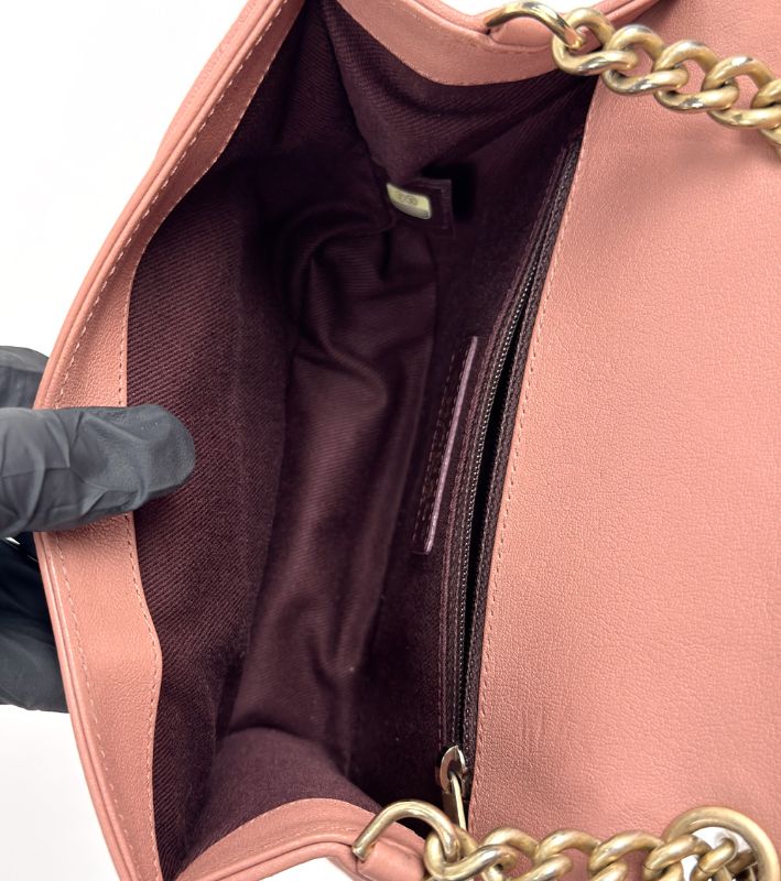 Chanel Pink Quilted CC Flap Chain Shoulder Bag